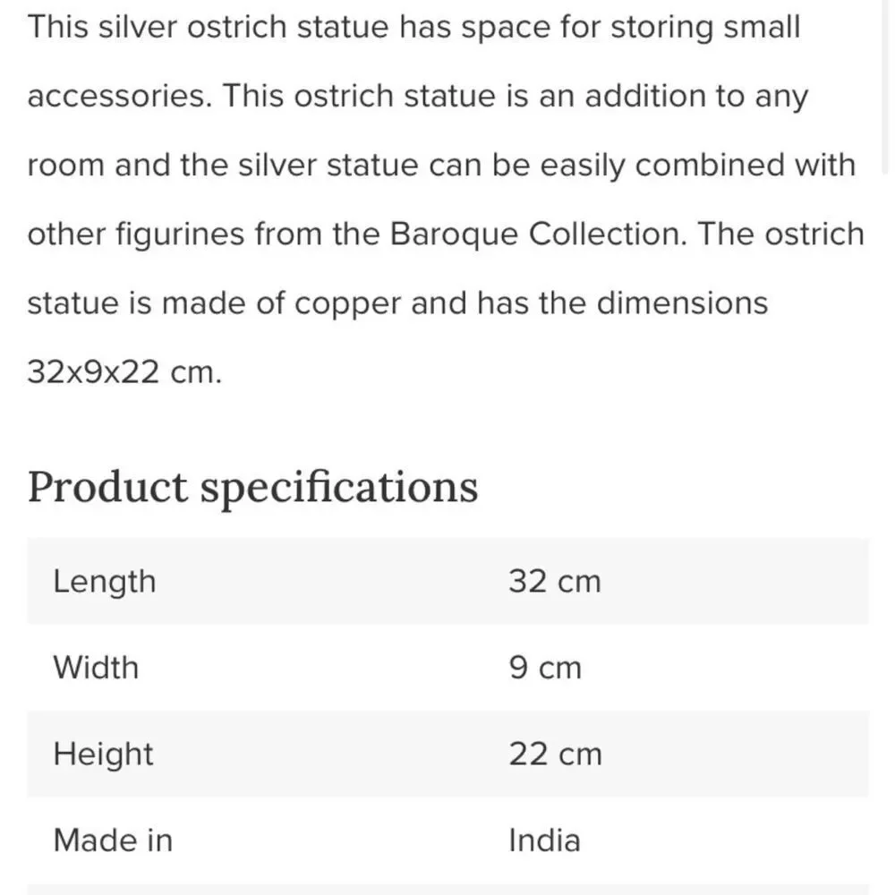 Z Gallerie Silver Ostrich Figurine box